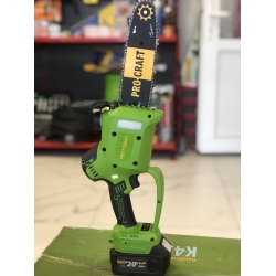 Акумуляторна ланцюгова пила Procraft PKA20 в комплекті з акумулятором та зарядним пристроєм