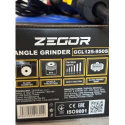 Кутова шліфмашинка Zegor GCL125-950S Professional (Болгарка)