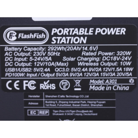 Портативна зарядна станція FlashFish (A301) 80000mAh 320W