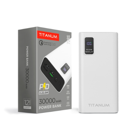 Повербанк Titanum 728S 30000mAh 22.5W