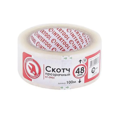 Скотч прозорий 48мм*100м*52мкм INTERTOOL