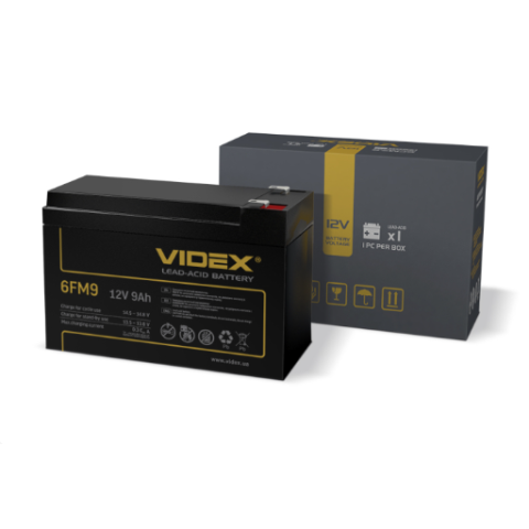 Акумулятор Videx 12V/9Ah свинцево-кислотний 6FM9 