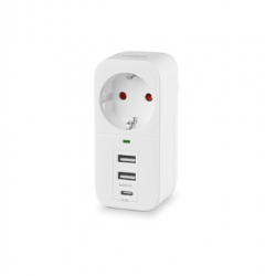 Мережевий адаптер Videx з/з 1п 2.4A 2USB+USB-C Oncord