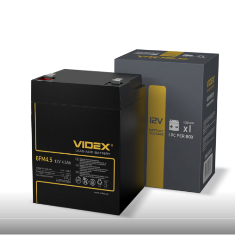 Акумулятор Videx 12V/4.5Ah свинцево-кислотний 6FM4.5 