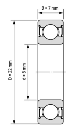 Підшипник 608 2RS до самоката 8x22x7 Китай 