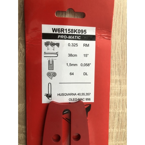 Шина до бензопили 15"/38cm 325 крок 64 ланки WINZOR 6 заклепок