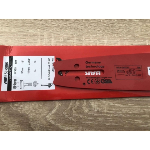 Шина до бензопили 15"/38cm 325 крок 64 ланки WINZOR 6 заклепок