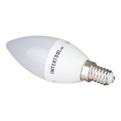 Лампа світлодіодна LED C37, E14, 3 Вт, 150-300 В, 4000 K, 30000 год, гарантія 3 роки (Свічка) INTERTOOL LL-0151